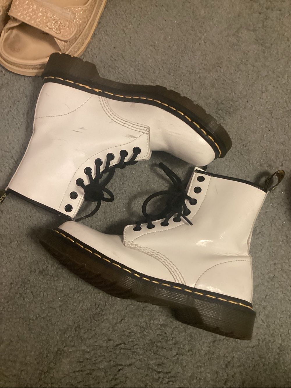 Dr. Martens White Patient Leather